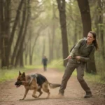 כלב מושך בטיול עם רצועה מתוחה